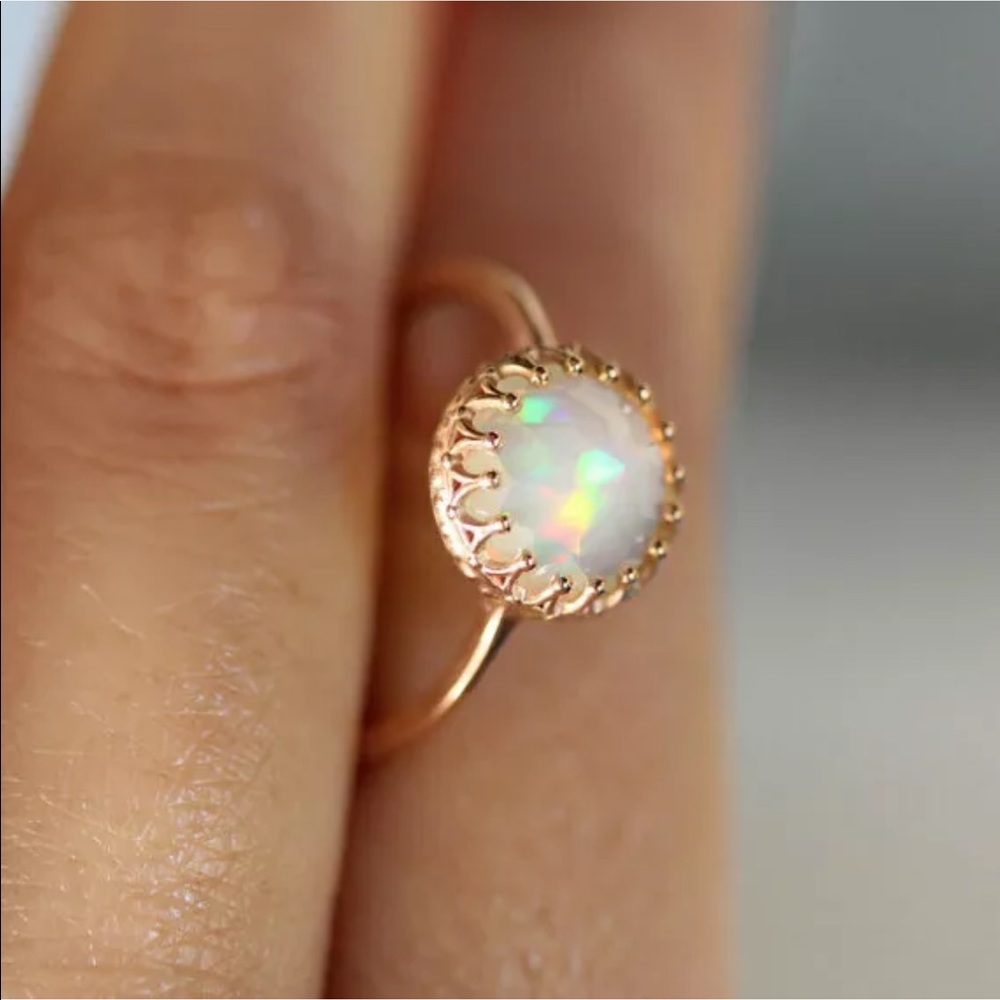 Dainty Opal Stacking Ring - Picture 8 of 8